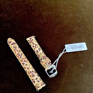 Genuine leather made in USA leopard Michele watch band.